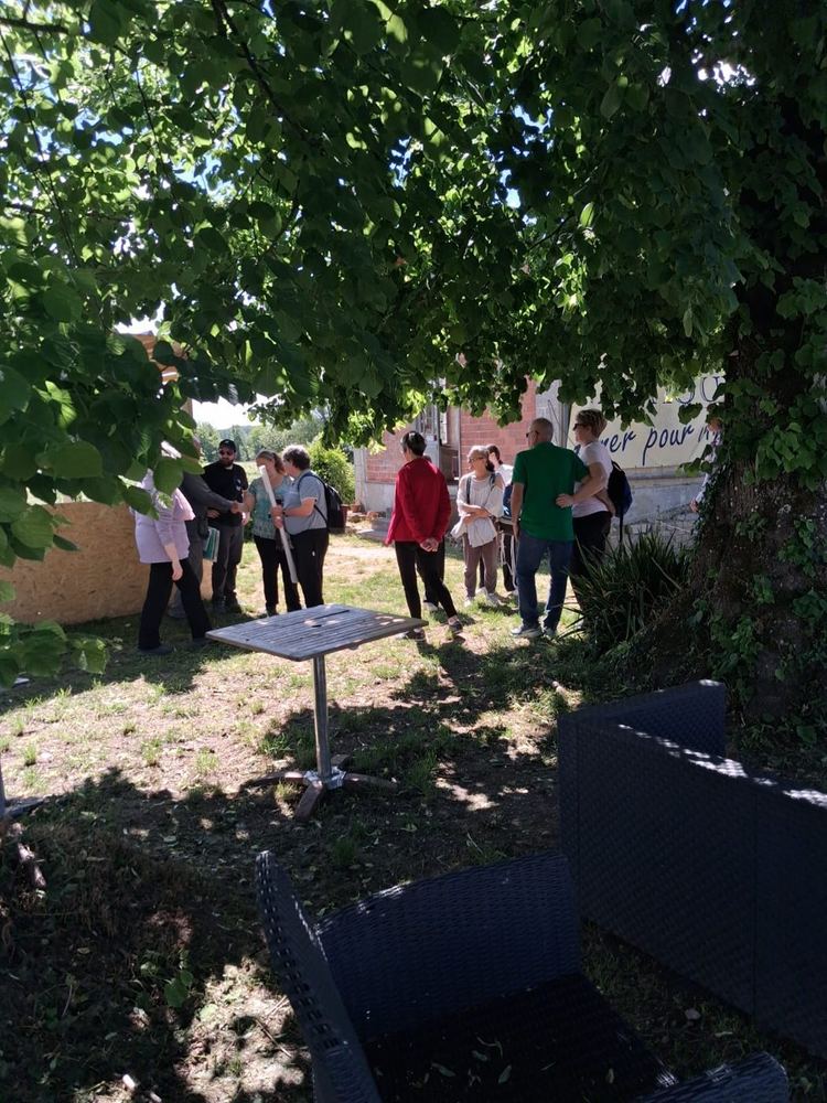 Le groupe de l'association sur le site de Loupiac